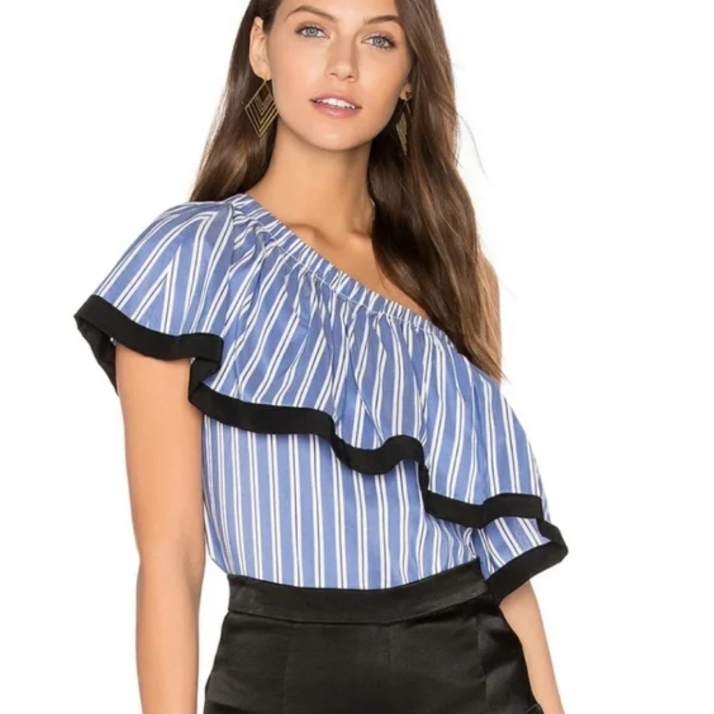 Milly The Present One-Shoulder Ruffle Top – Size XS excellent condition